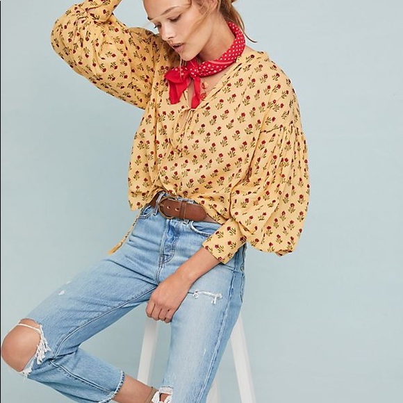 Anthropologie Tops - NEW Kinga Csilla Rose Block Blouse